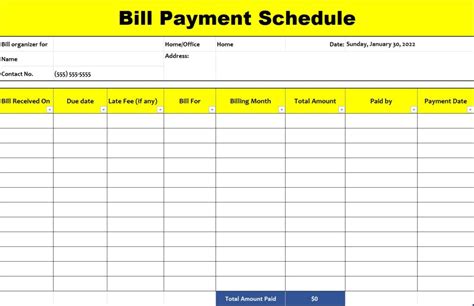 Billing Schedule .